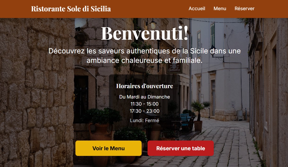 Projet de site web pour un restaurant sicilien (Démo) par Elveodesign